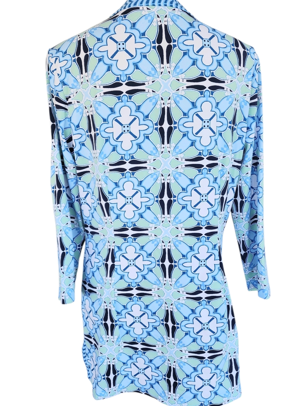 J Mclaughlin Blue Floral Geo Print Kids One-Piece - Picture 2 of 8